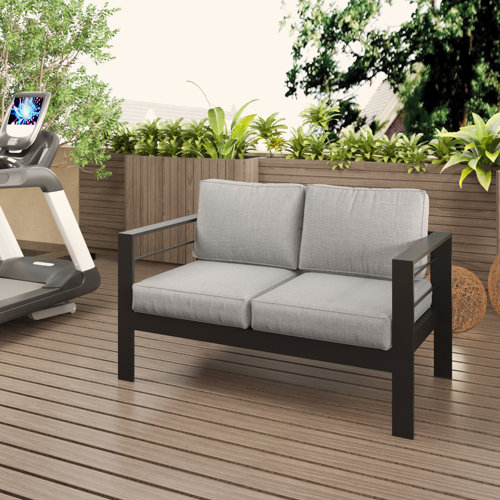 Latitude Run® Outdoor Aluminum Loveseat & Reviews Wayfair